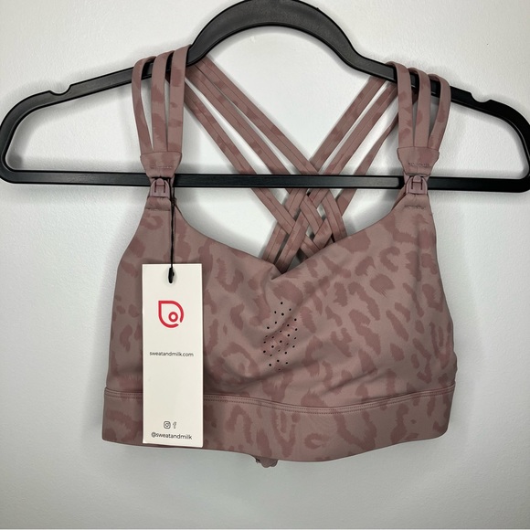 NWT SWEAT & MILK Chloé 3 Running Nursing Sports Bra Pink Panther XS - Picture 2 of 5